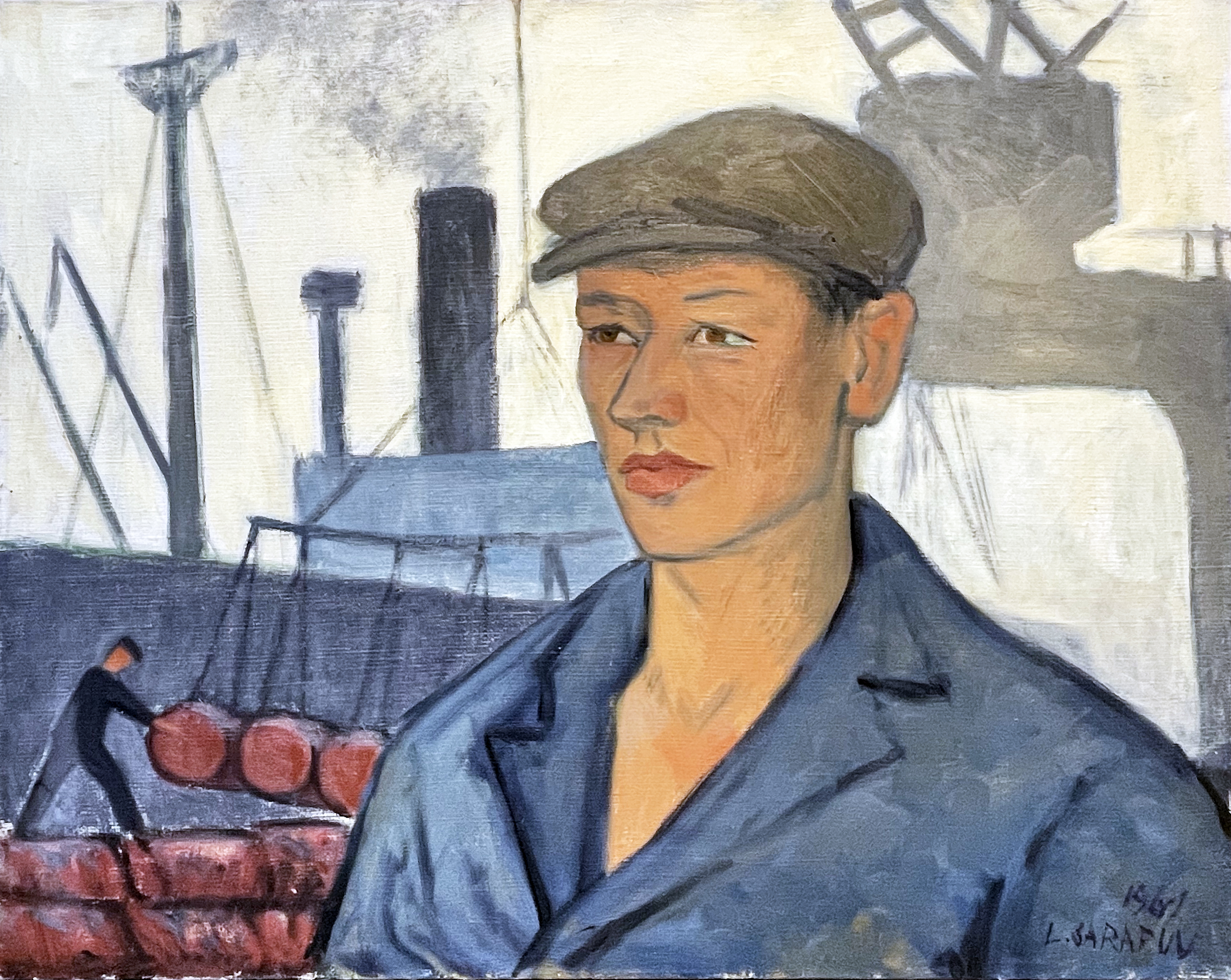 Lembit Sarapuu: Portrait of a dock worker,1961